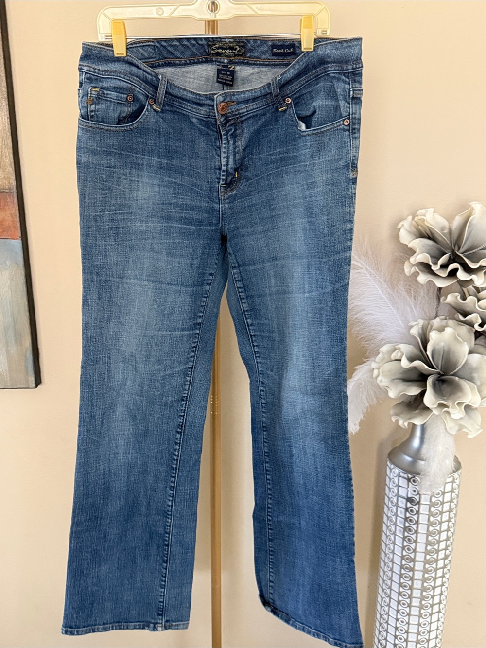 7 For All Mankind Medium Blue Bootcut Jeans